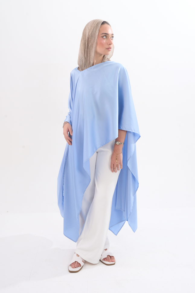 The Lily Satin Top - Blue