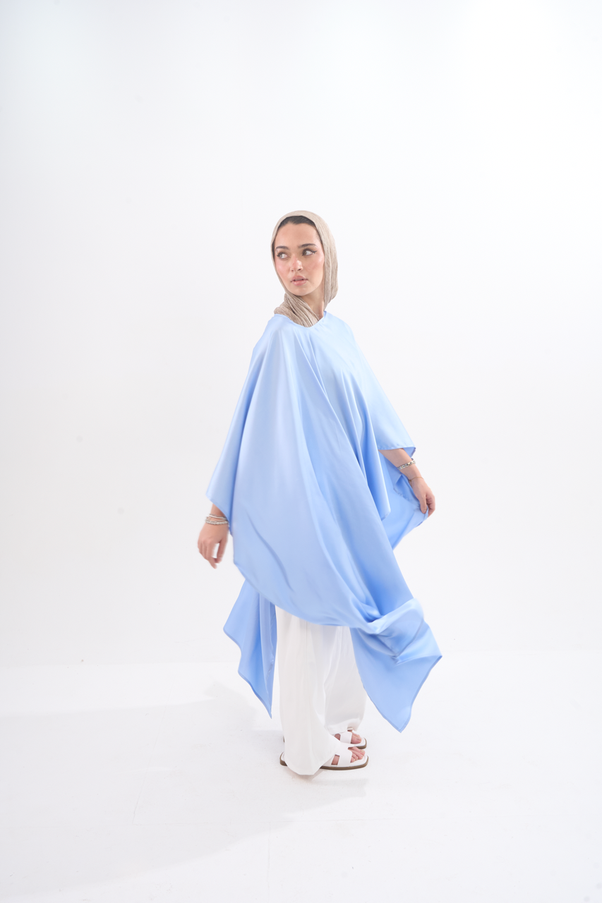The Lily Satin Top - Blue