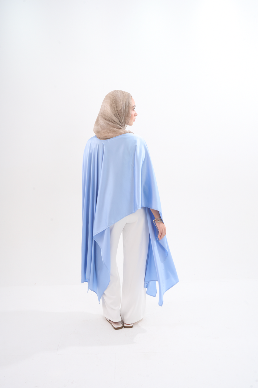 The Lily Satin Top - Blue