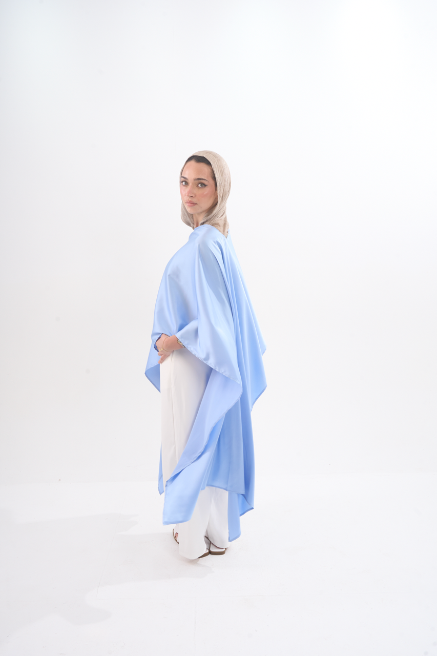 The Lily Satin Top - Blue