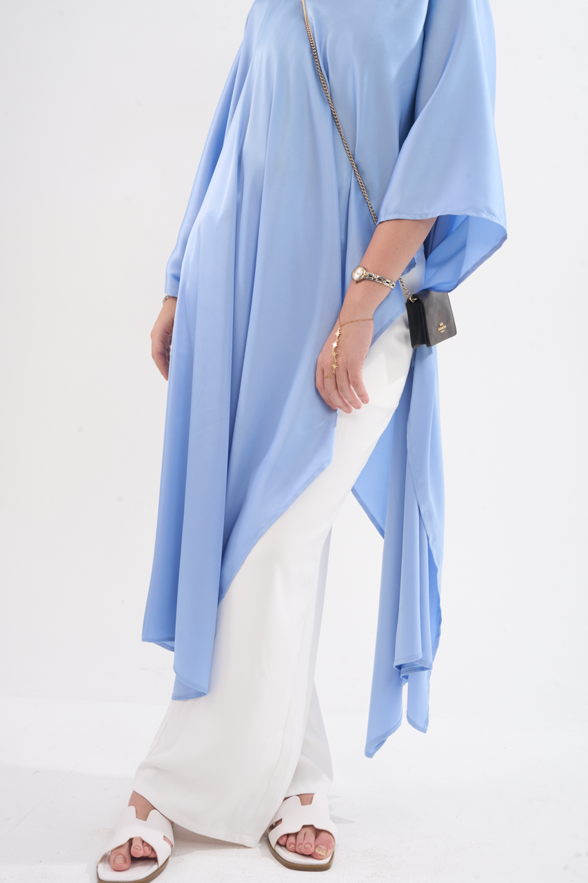 The Lily Satin Top - Blue