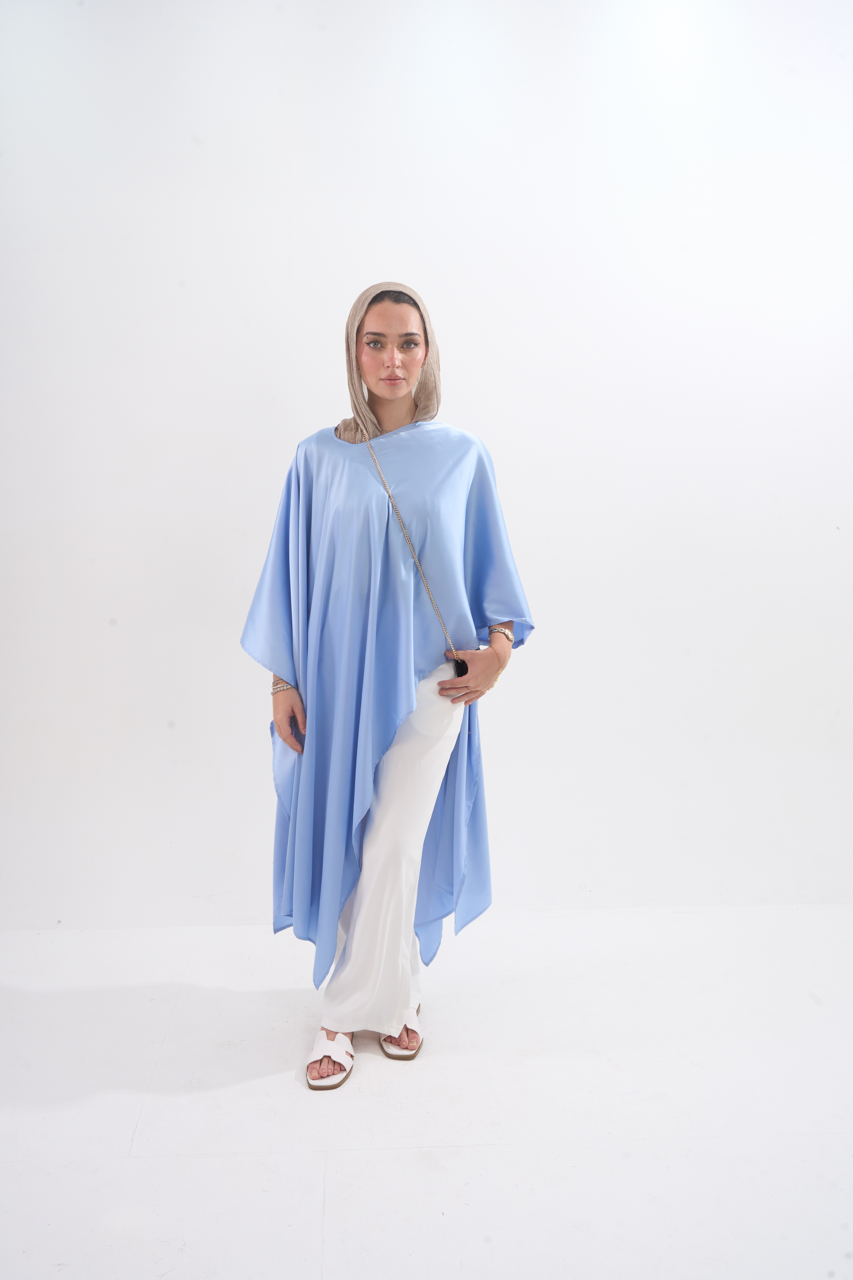 The Lily Satin Top - Blue